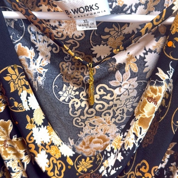 B. Works Vintage Y2K Floral Sleeveless Going Out Top with necklace XL - Picture 2 of 7